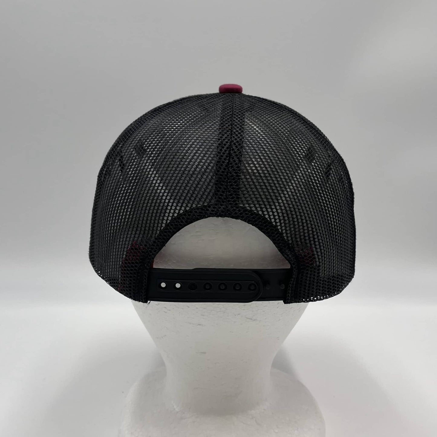 Plain Flat 6P Mesh Trucker Burgandy and Black Mesh 12 pack CF6M1803 Cap Hat
