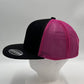 Plain Flat 6P Mesh Trucker Black and Rose Mesh 12 pack CF6M1806 Cap Hat