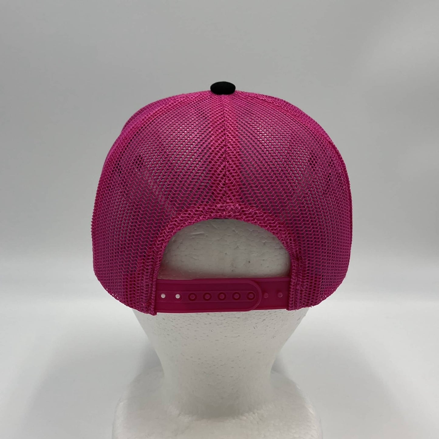 Plain Flat 6P Mesh Trucker Black and Rose Mesh 12 pack CF6M1806 Cap Hat