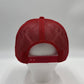 Plain Flat 6P Mesh Trucker White with Red Lip and Red Mesh Mesh 12 pack CF6M1810 Cap Hat