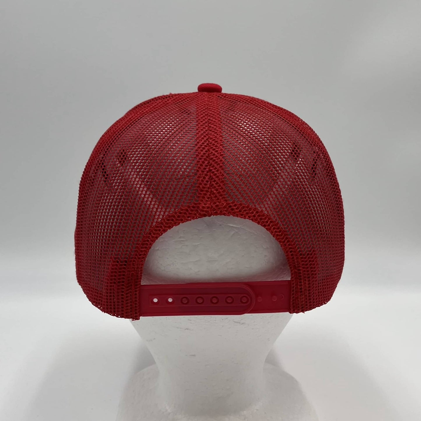 Alpha Omega Cap Plain Flat 6P Mesh Trucker White with Red Lip and Red Mesh Mesh 12 pack CF6M1810 Cap Hat