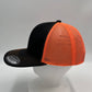 Plain Flat 6P Mesh Trucker Black and Orange Mesh (Orange Thread) 12 pack CF6M1824 Cap Hat