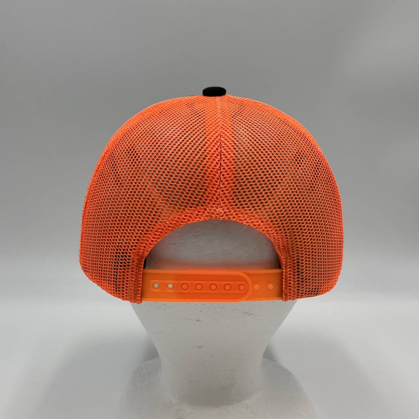 Alpha Omega Cap Plain Flat 6P Mesh Trucker Black and Orange Mesh (Orange Thread) 12 pack CF6M1824 Cap Hat