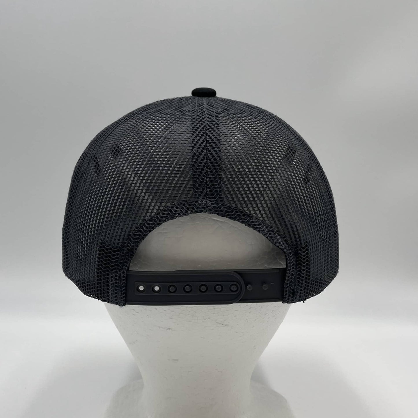 Plain Flat 6P Mesh Trucker Black and Black Mesh 12 pack CF6M1830 Cap Hat