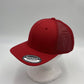Plain Flat 6P Mesh Trucker Red and Red Mesh 12 pack CF6M1821 Cap Hat