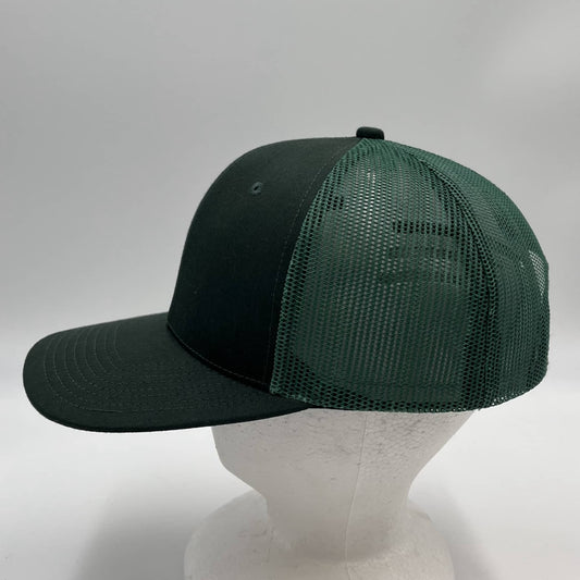 Alpha Omega Cap Plain Flat 6P Mesh Trucker Green and Green Mesh CF6M1813 Cap Hat