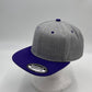 Plain Poly Snapback Light Gray and Purple Lid 12 pack PFS02T23 Cap Hat