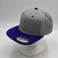 Plain Poly Snapback Light Gray and Blue Lid 12 pack PFS02T10 Cap Hat