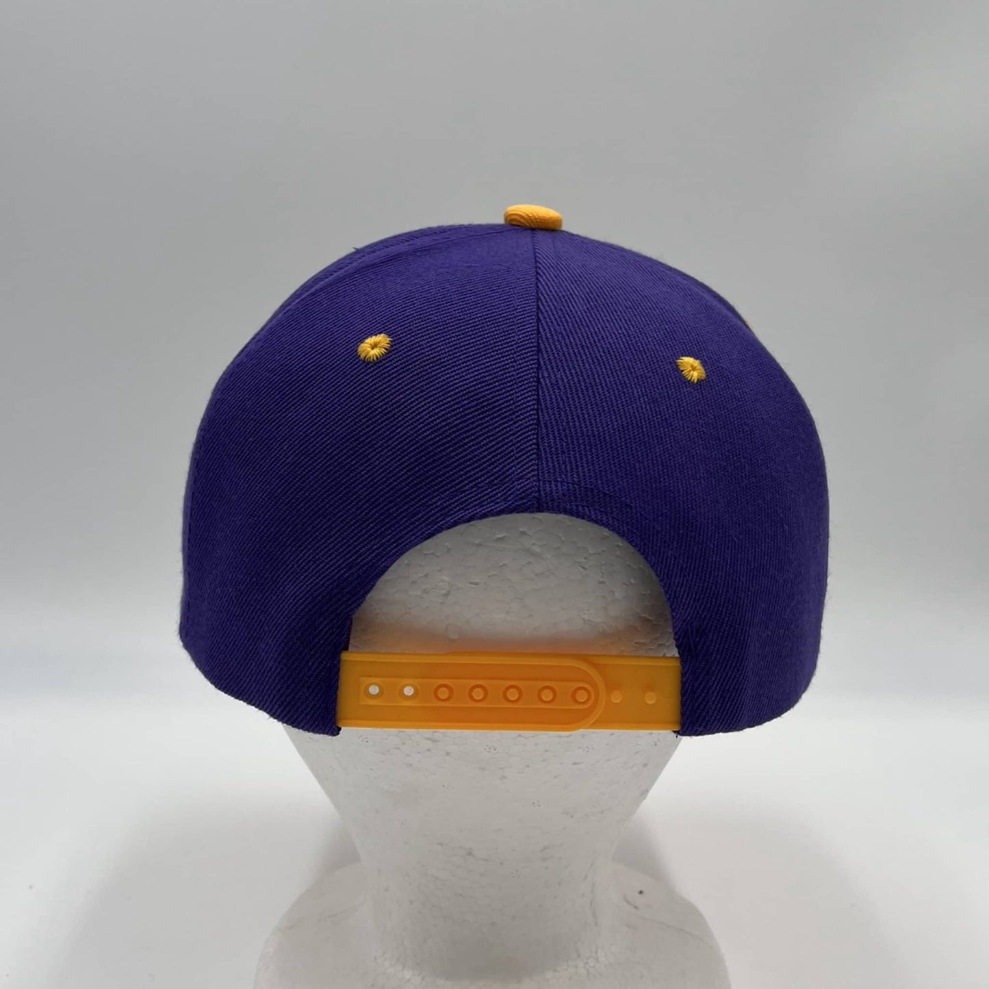 Plain Poly Snapback Purple and Yellow Eyelets/Bill 12 pack PFS0527 Cap Hat