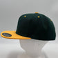 Plain Poly Snapback Green and Yellow Eyelets/Bill 12 pack PFS0544 Cap Hat
