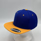 Plain Poly Snapback Blue and Yellow Lid 12 pack PFS02T02 Cap Hat