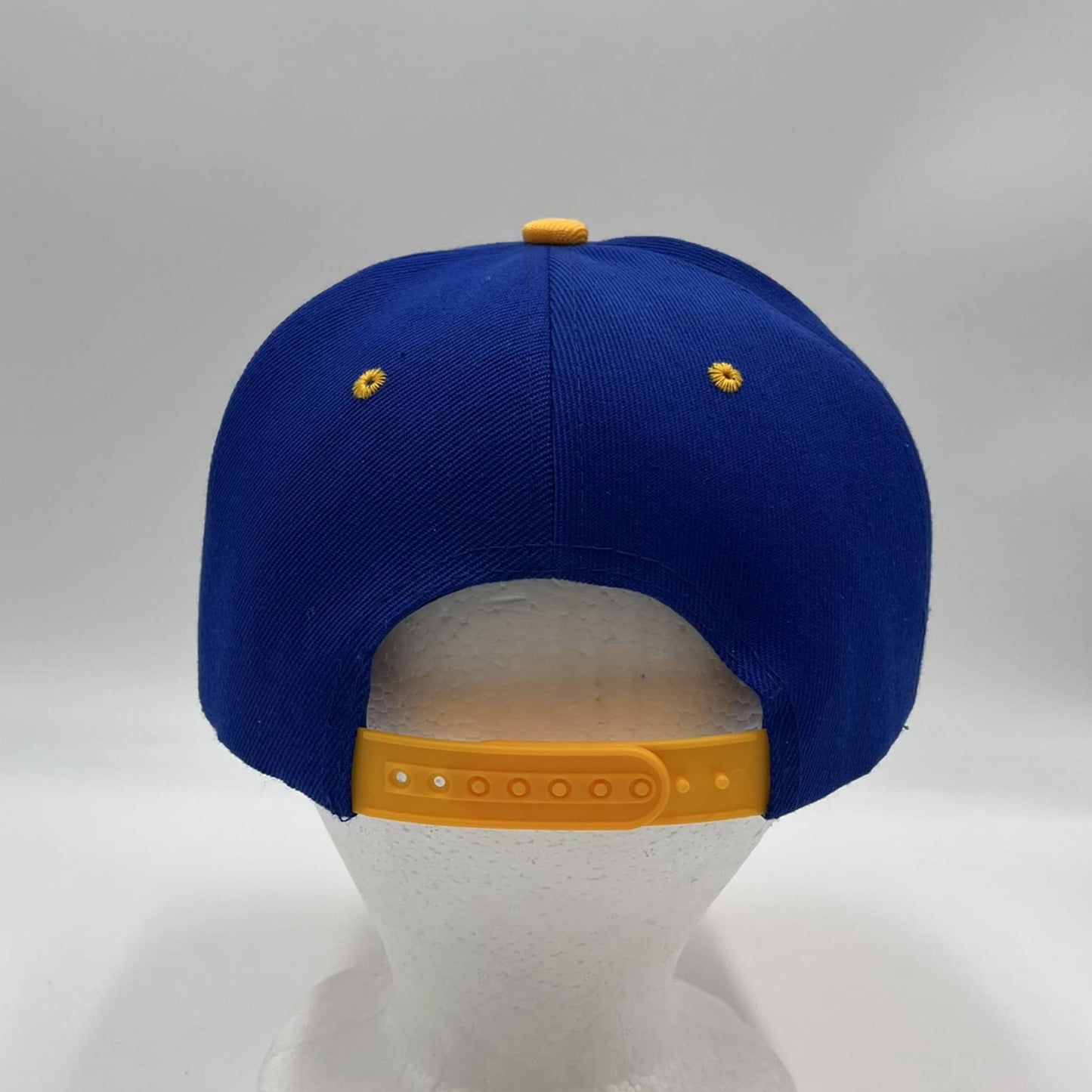Plain Poly Snapback Blue and Yellow Lid 12 pack PFS02T02 Cap Hat
