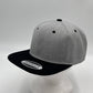 Plain Poly Snapback Light Textured Gray and Black Eyelets/Bill 12 pack PFS0561 Cap Hat