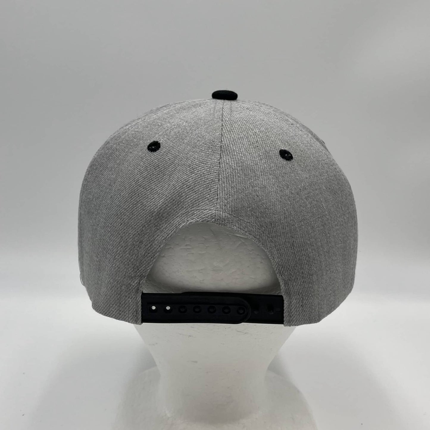 Plain Poly Snapback Light Textured Gray and Black Eyelets/Bill 12 pack PFS0561 Cap Hat