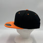 Plain Poly Snapback Black and Orange Eyelets/Bill 12 pack PFS0552 Cap Hat