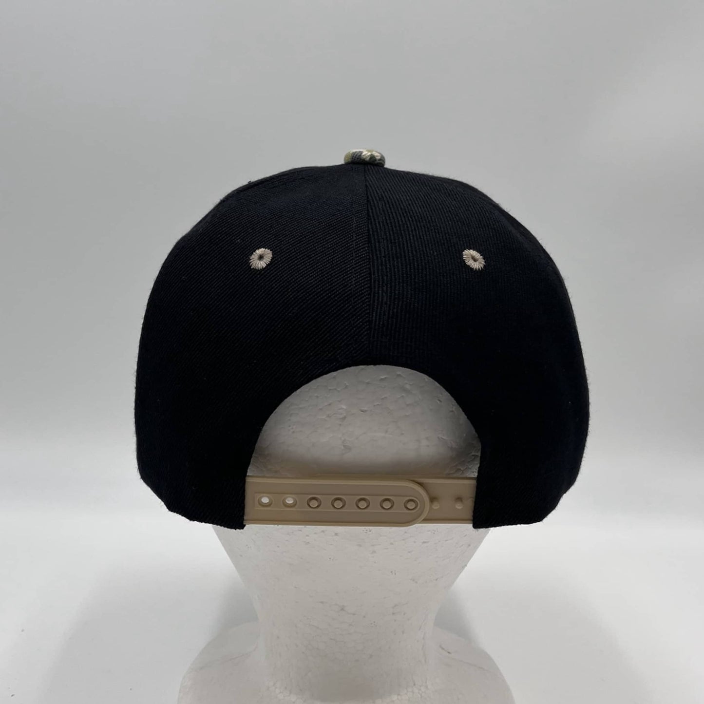 Plain Poly Snapback Black and Digital Green Camo Eyelets/Bill PFS02TC2 Cap Hat