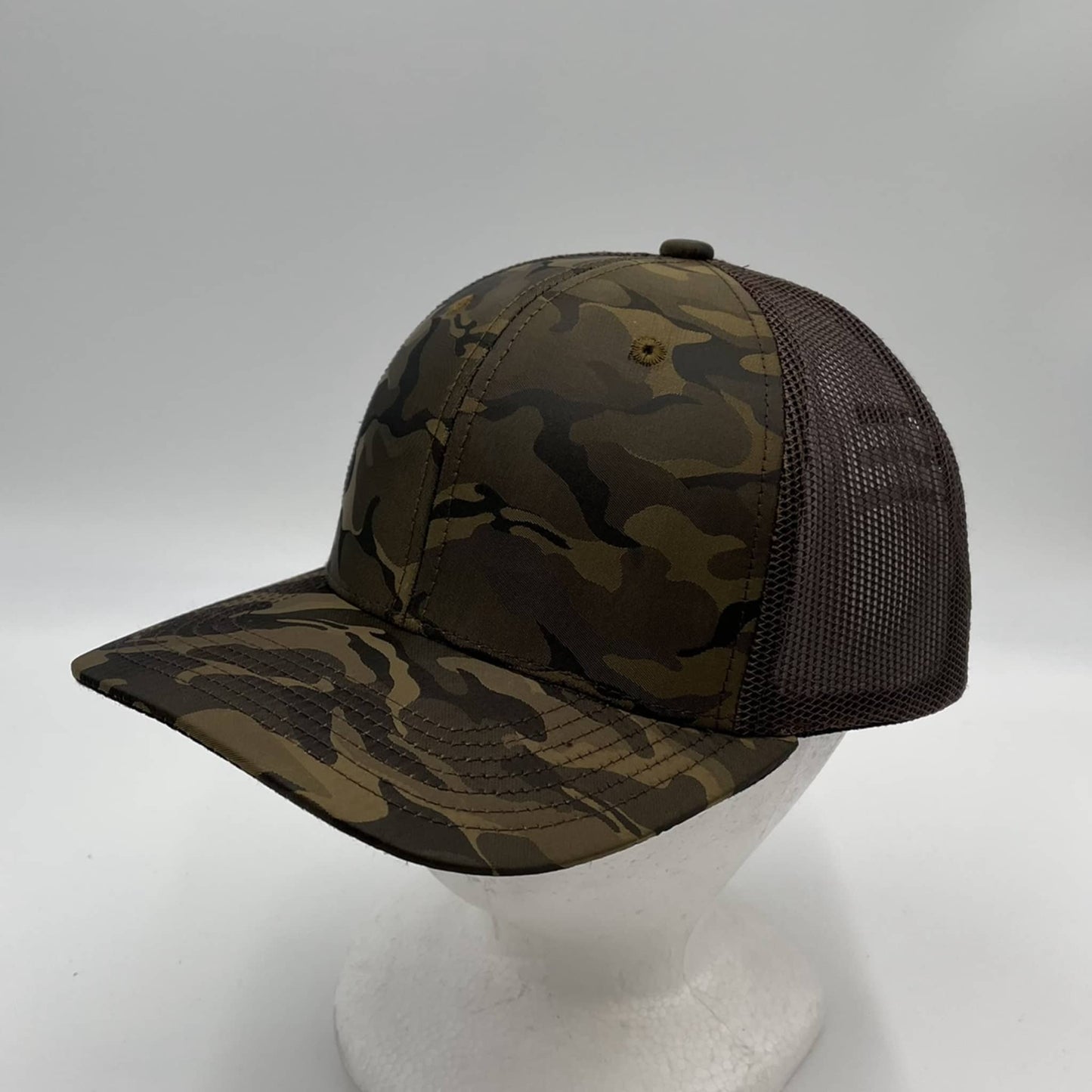 Alpha Omega Cap CAMO 6 Panel New Trucker Brown Camo and Brown Mesh 12 pack NS6TMC5 Cap Hat