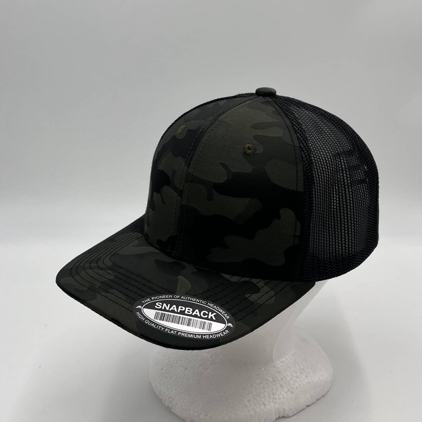 CAMO 6 Panel New Trucker Green Camo and Black Mesh 12 pack NS6TMC15 Cap Hat