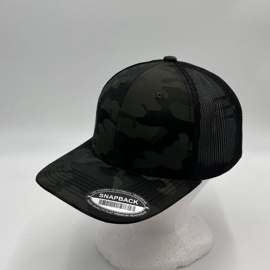 Alpha Omega Cap CAMO 6 Panel New Trucker Green Camo and Black Mesh 12 pack NS6TMC15 Cap Hat