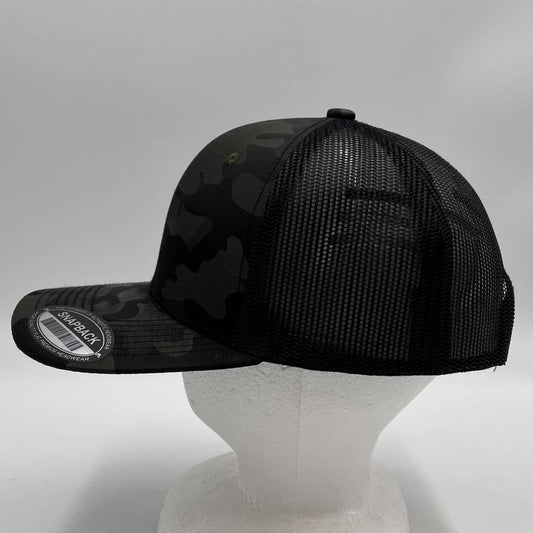 CAMO 6 Panel New Trucker Green Camo and Black Mesh 12 pack NS6TMC15 Cap Hat