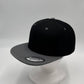 Plain Poly Snapback Black and Dark Gray Eyelets/Bill 12 pack PFS0543 Cap Hat