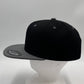 Plain Poly Snapback Black and Dark Gray Eyelets/Bill 12 pack PFS0543 Cap Hat