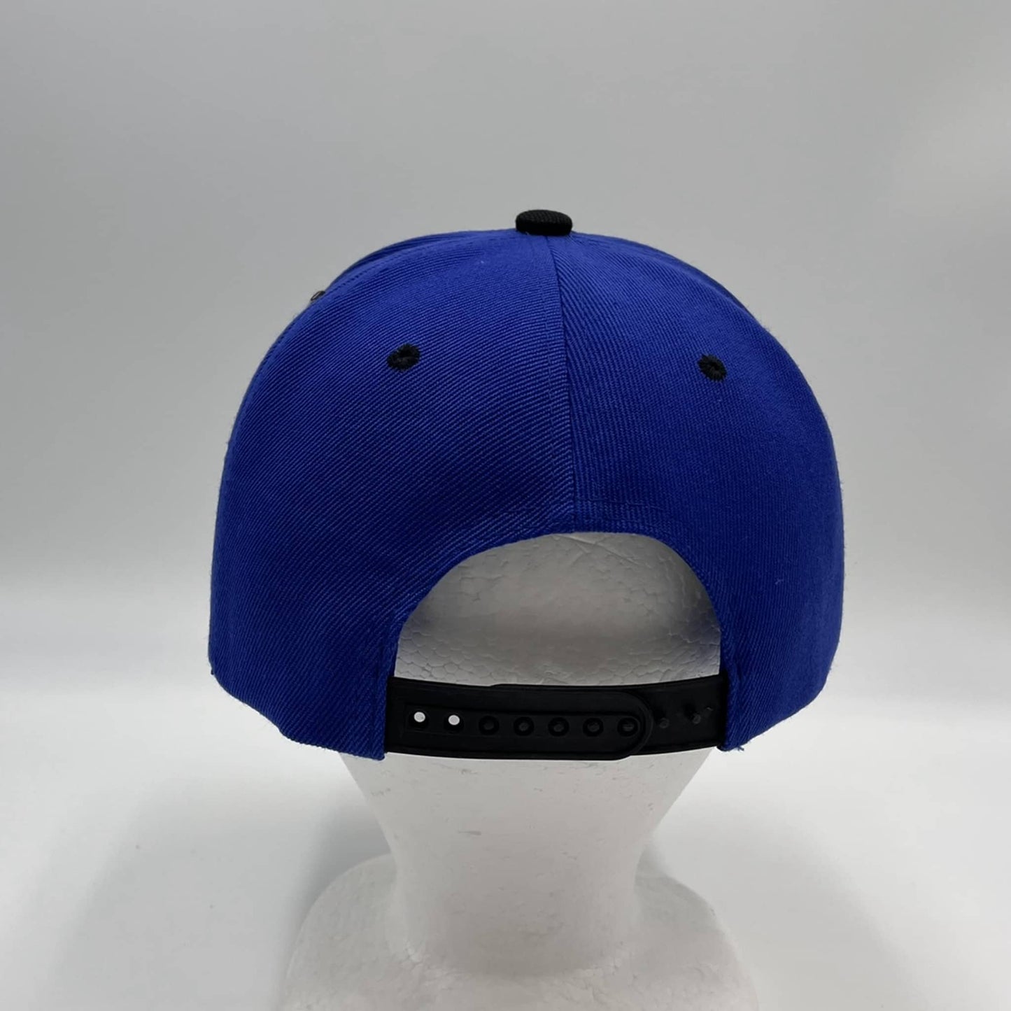 Plain Poly Snapback Blue and Black Lid 12 pack PFS02T20 Cap Hat