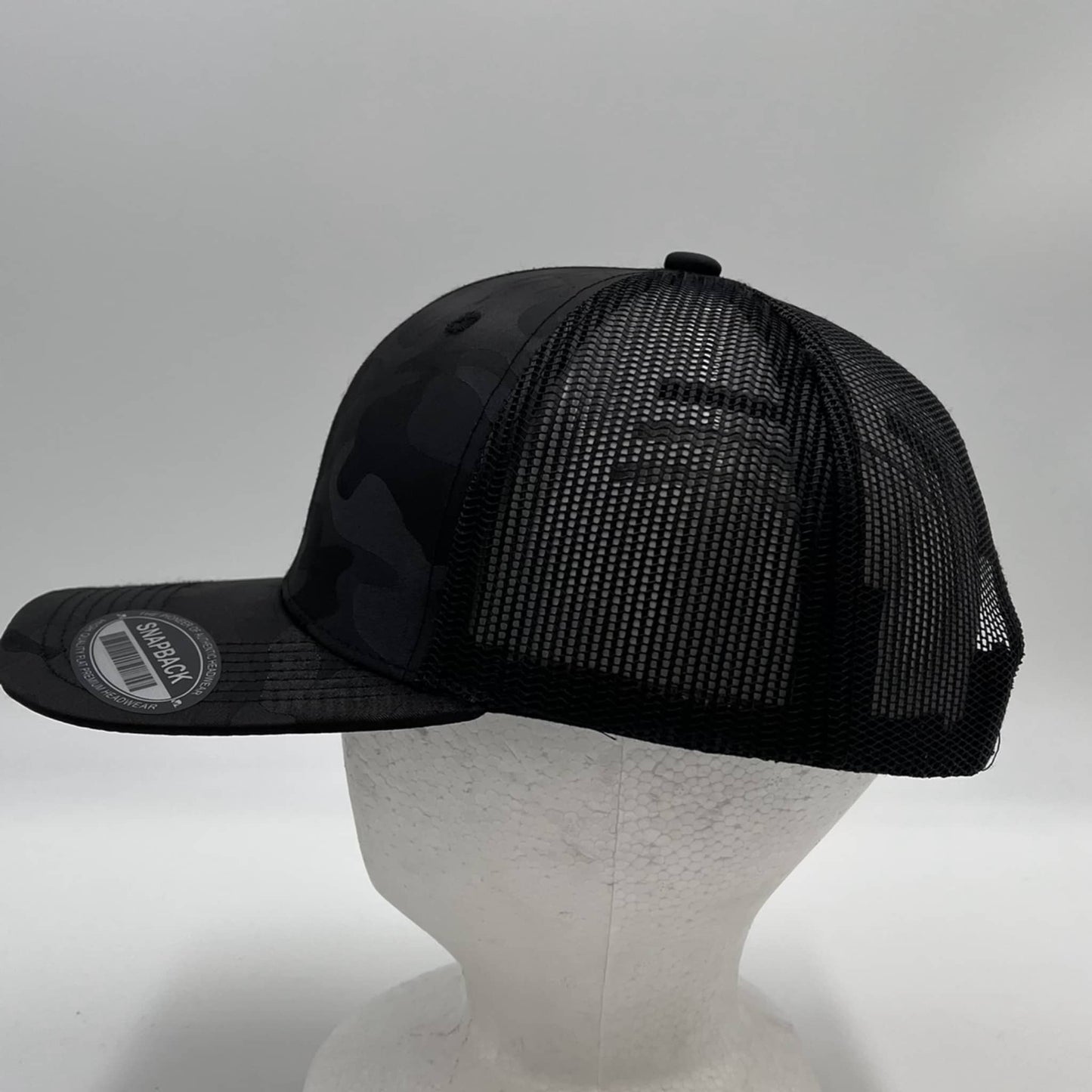 CAMO 6 Panel New Trucker Black Camo and Black Mesh 12 pack NS6TMC3 Cap Hat