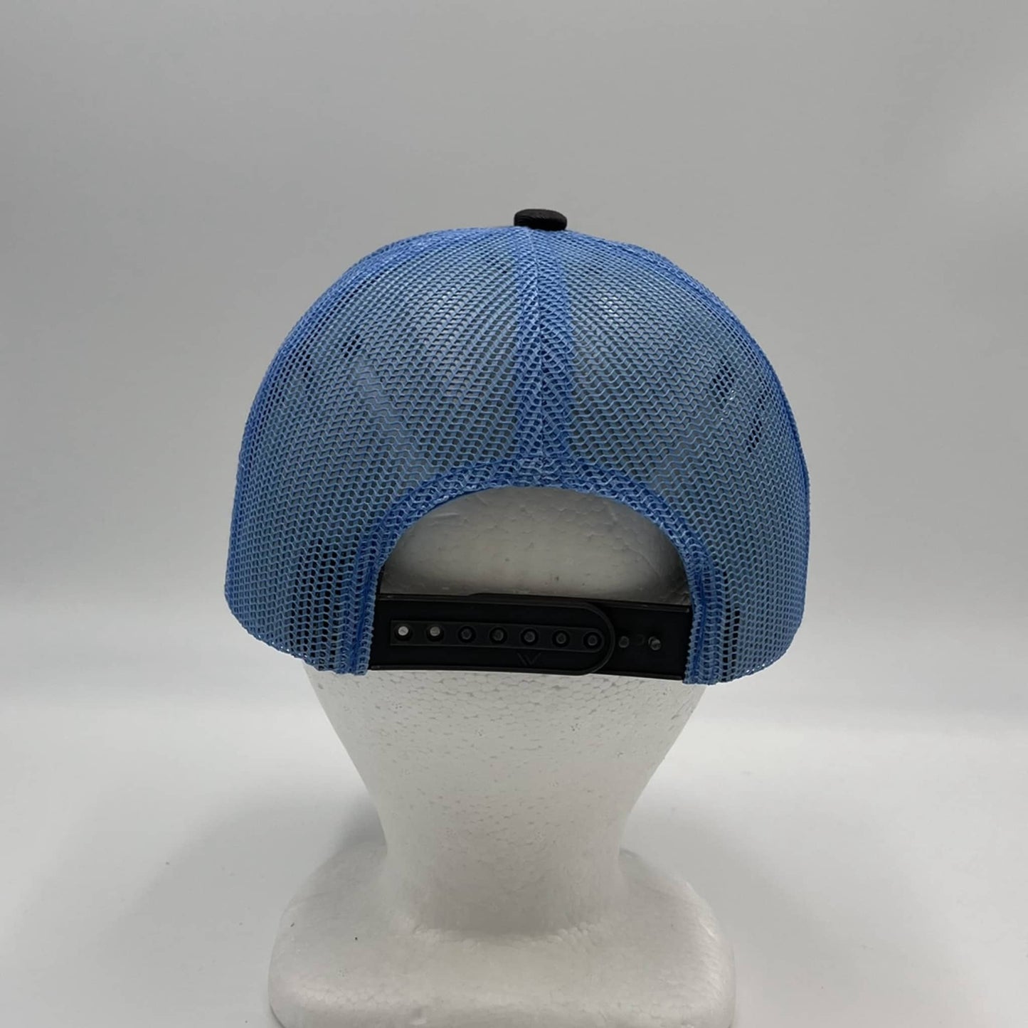 Alpha Omega Cap Plain Curve 6 Panel Trucker Dark Gray and Baby Blue Mesh 12 pack CTM1114 Cap Hat