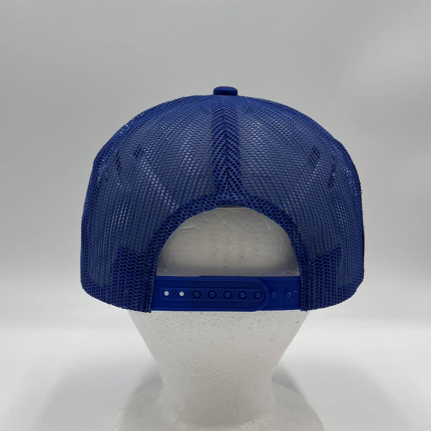 Alpha Omega Cap Plain Flat 6P Mesh Trucker White Face and Blue Lid and Blue Mesh 12 pack CF6M2T3 Cap Hat