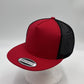 Plain Flat 5P Mesh Trucker Red and Black Mesh 12 pack CF5M1203 Cap Hat