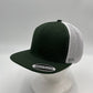 Plain Flat 6P Mesh Trucker Forest Green and White Mesh 12 pack CF6M1873 Cap Hat