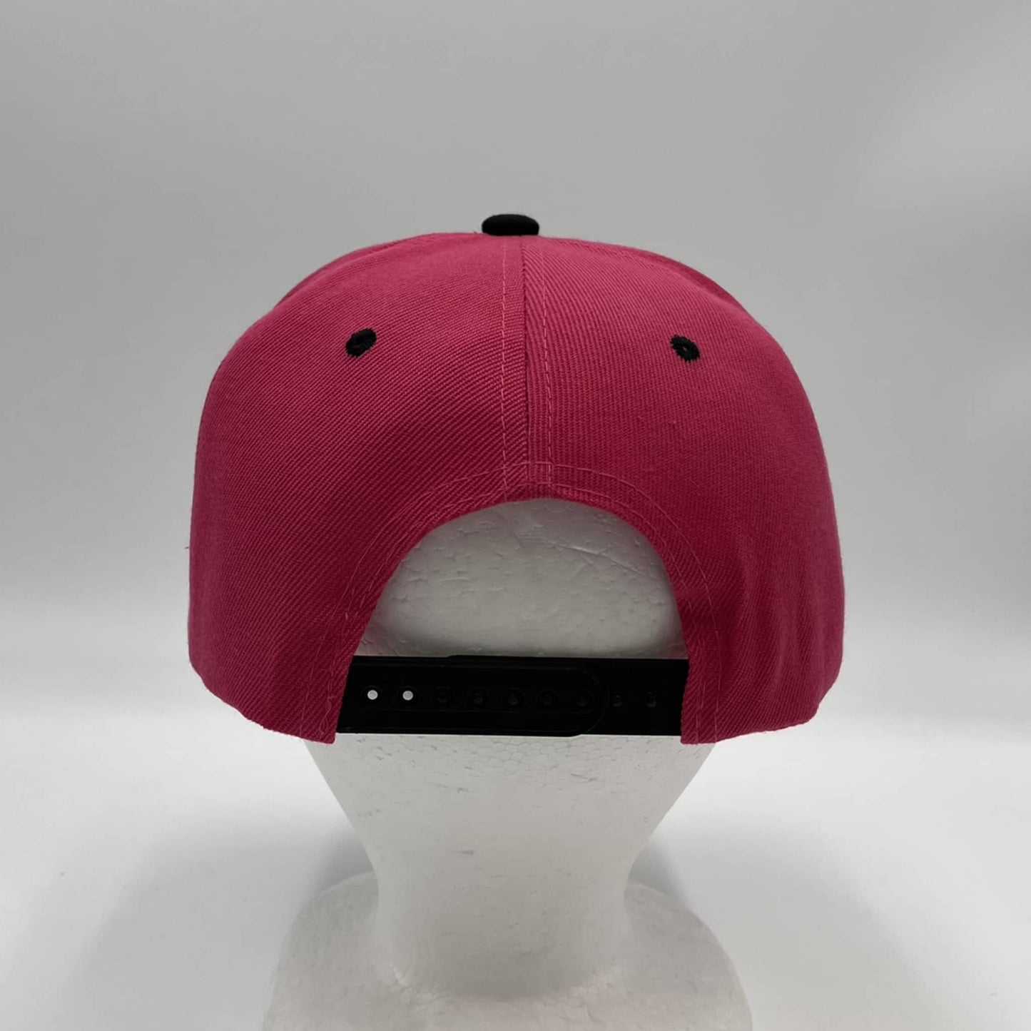 Plain Poly Snapback Pink and Black Lid 12 pack PFS02T22 Cap Hat