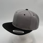 Plain Poly Snapback Light Gray and Black Eyelets/Bill 12 pack PFS0567 Cap Hat