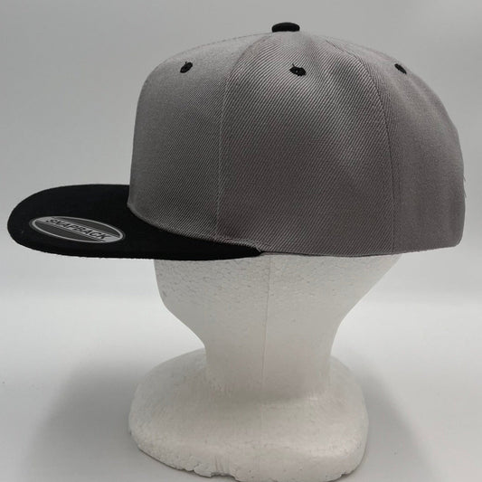 Plain Poly Snapback Gray and Black Lid 12 pack PFS02T17 Cap Hat