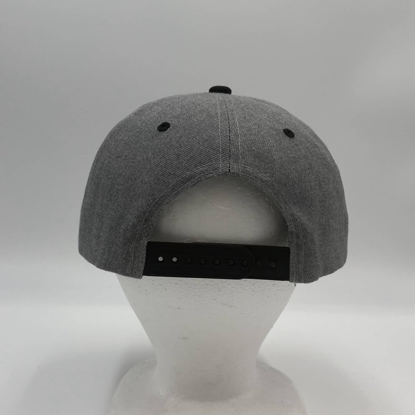 Plain Poly Snapback Dark Textured Gray and Black Eyelets/Bill 12 pack PFS0565 Cap Hat
