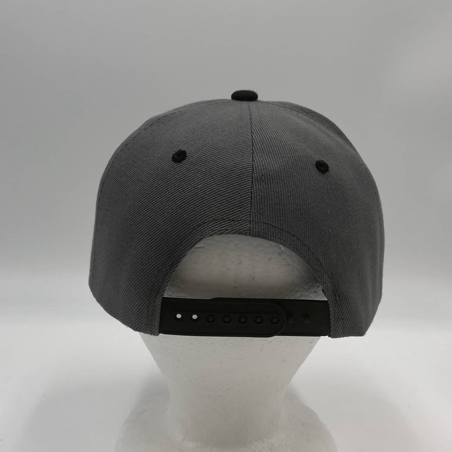 Plain Poly Snapback Gray and Black Eyelets/Bill 12 pack PFS0566 Cap Hat