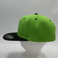 Plain Poly Snapback Spring Green and Black Eyelets/Bill 12 pack PFS0537 Cap Hat