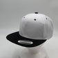 Plain Poly Snapback White and Black Lid 12 pack PFS02T19 Cap Hat