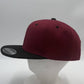 Plain Poly Snapback Burgandy and Black Eyelets/Bill 12 pack PFS0533 Cap Hat