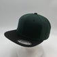 Plain Poly Snapback Forest Green and Black Eyelets/Bill 12 pack PFS0534 Cap Hat