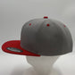 Plain Poly Snapback Light Gray and Red Lid 12cpack PFS02T05 Cap Hat