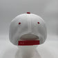 Plain Poly Snapback White and Red Eyelets/Bill 12 pack PFS0519 Cap Hat
