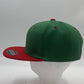 Plain Poly Snapback Green and Red Eyelets/Bill 12 pack PFS0560 Cap Hat