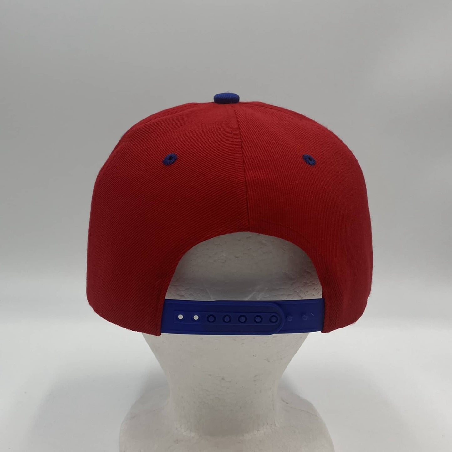 Plain Poly Snapback Red and Blue Eyelets/Bill 12 pack PFS0553 Cap Hat