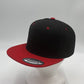 Plain Poly Snapback Black and Red Eyelets/Bill 12 pack PFS0559 Cap Hat