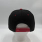 Plain Poly Snapback Black and Red Eyelets/Bill 12 pack PFS0559 Cap Hat