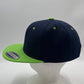Plain Poly Snapback Navy Blue and Neon Green Lid 12 pack PFS02T13 Cap Hat