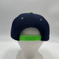 Plain Poly Snapback Navy Blue and Neon Green Lid 12 pack PFS02T13 Cap Hat