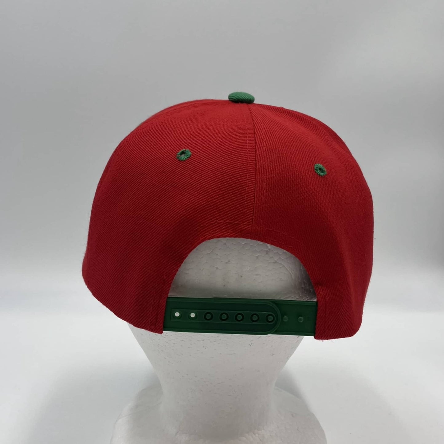 Alpha Omega Cap Plain Poly Snapback Red and Green Eyelets/Bill 12 pack PFS0557 Cap Hat